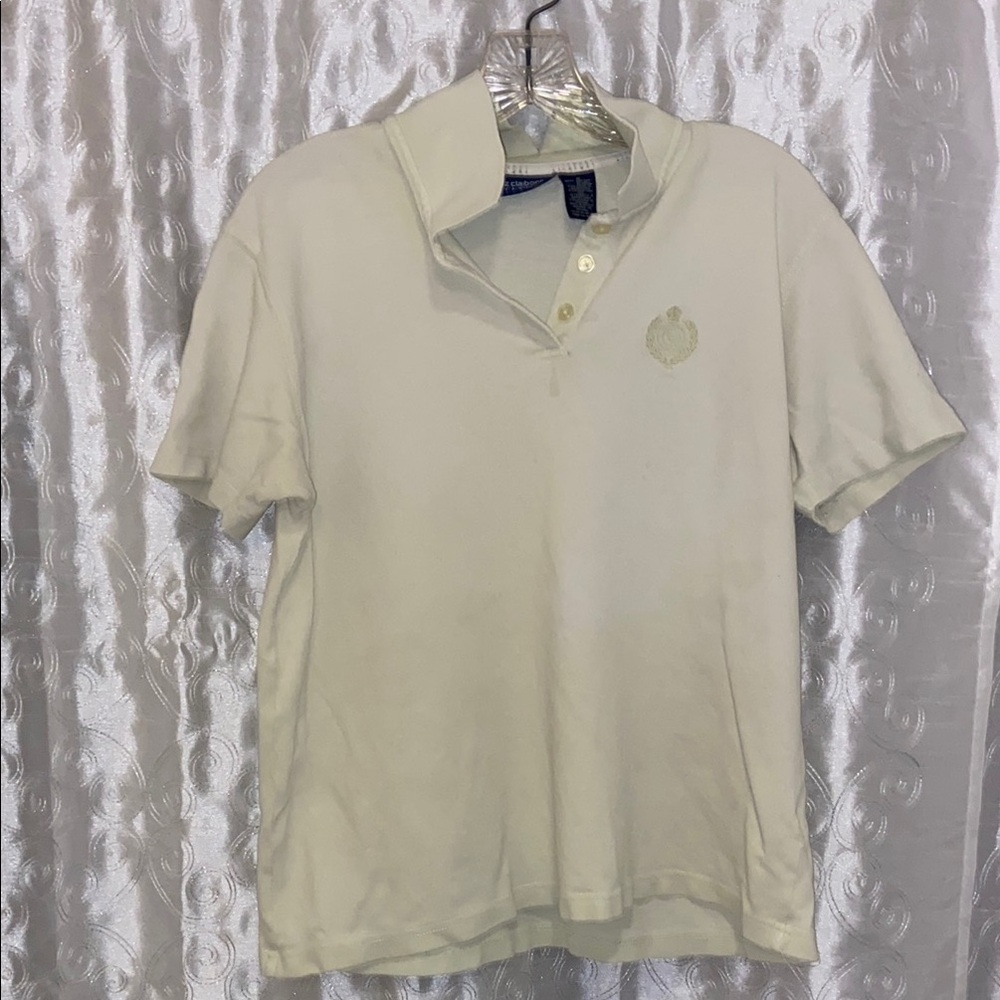Liz Claiborne White Polo Shirt Classic Design Women’s Size Medium 🔥 B1